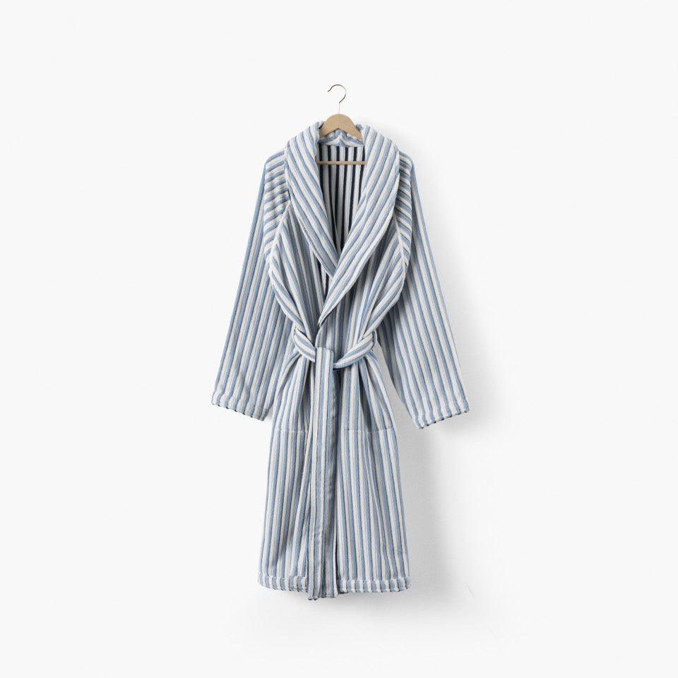 Unisex Combo reversible bathrobe in navy and sky blue