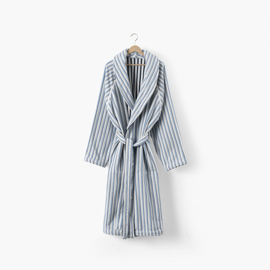 Unisex Combo reversible bathrobe in navy and sky blue