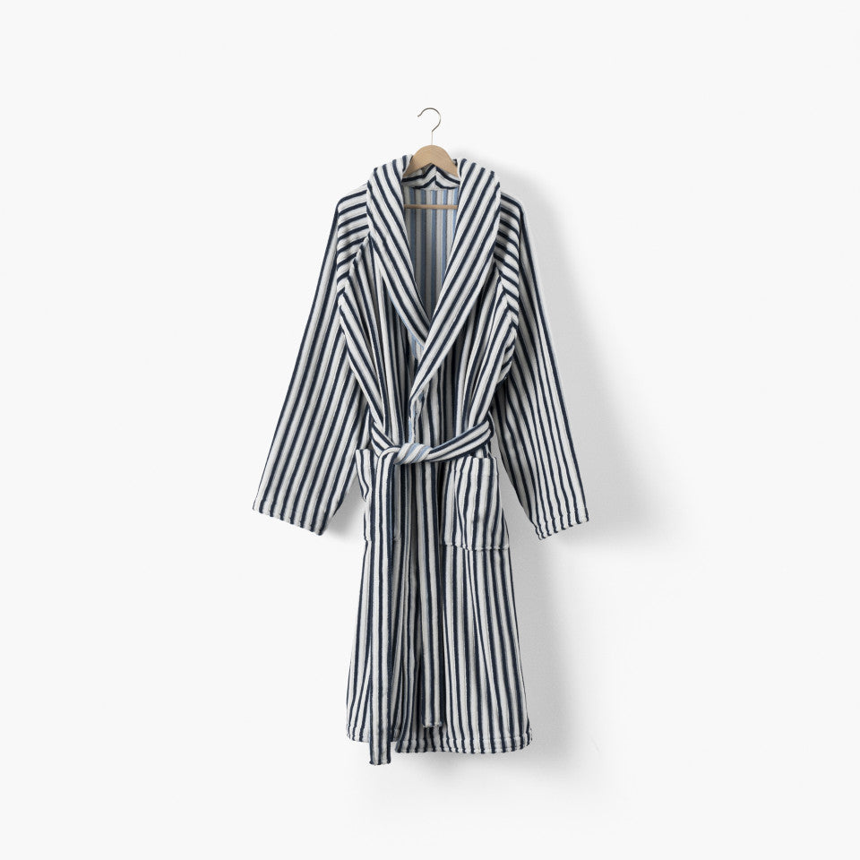 Unisex Combo reversible bathrobe in navy and sky blue