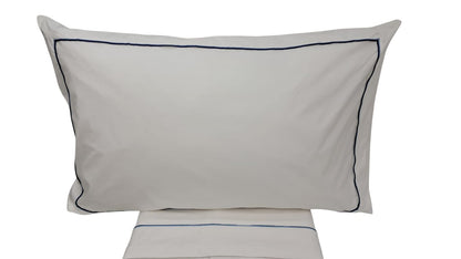 HOTEL cotton full bed set piping blue