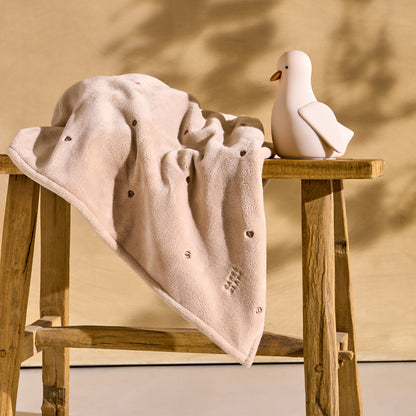 Zephyr Praline Heart Fleece Throw