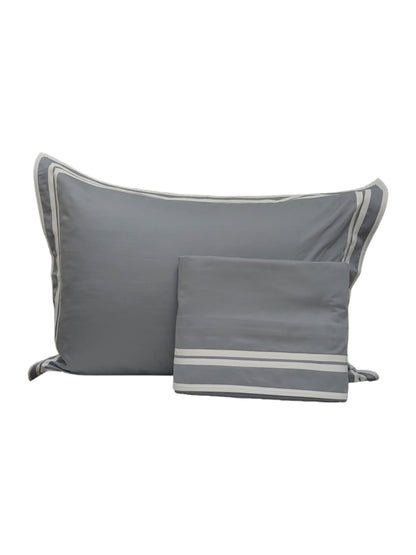 RINAL sateen cotton full bed set light grey/white
