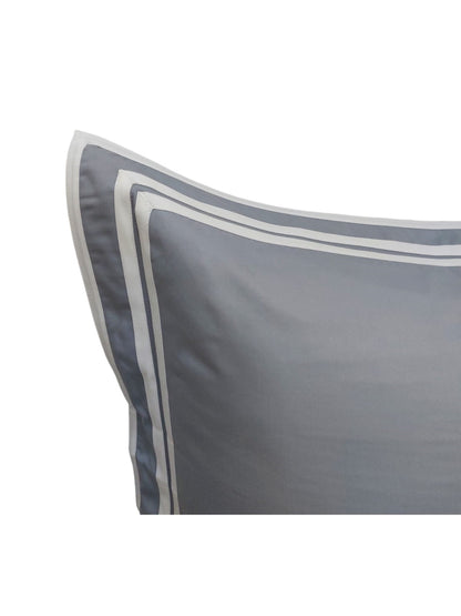 RINAL sateen cotton full bed set light grey/white