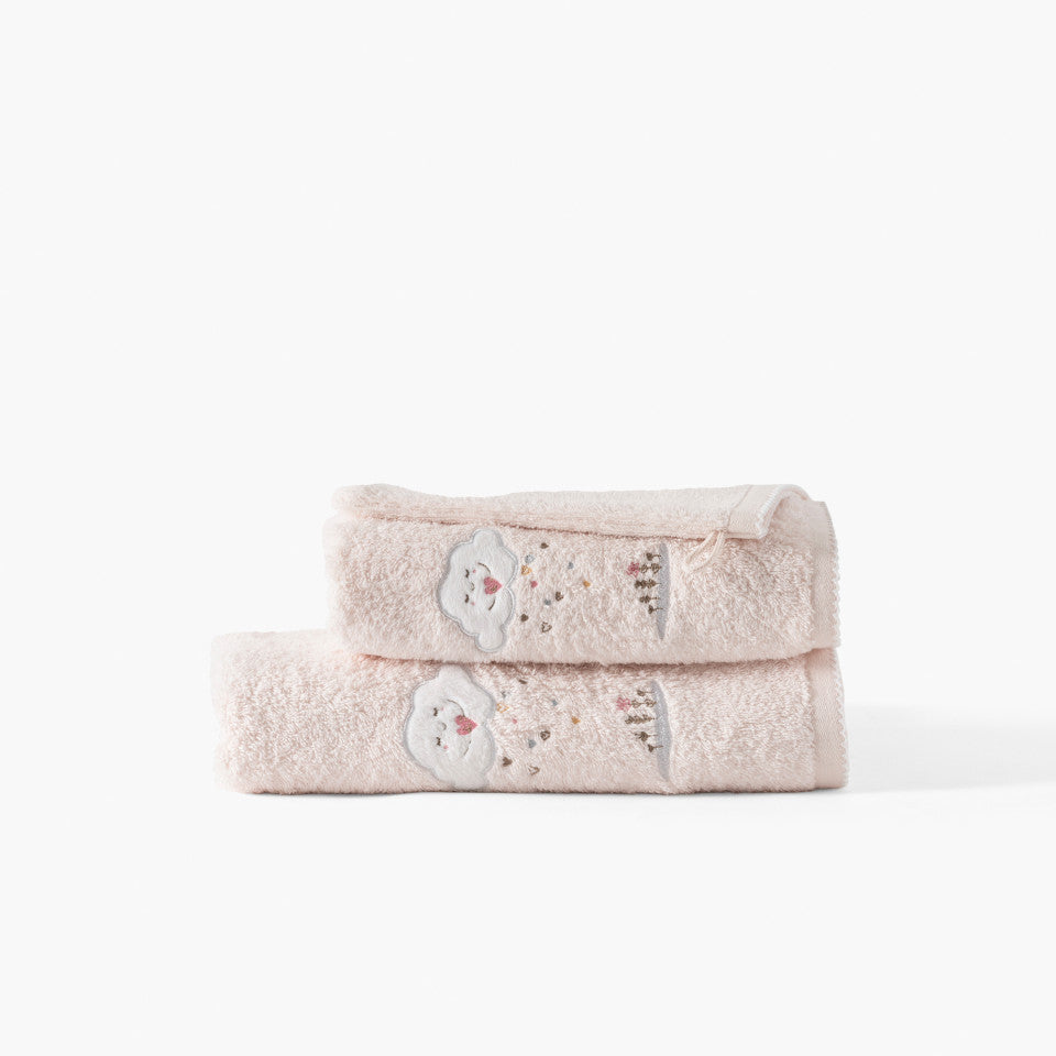 Organic cotton bath towel Welcome nude