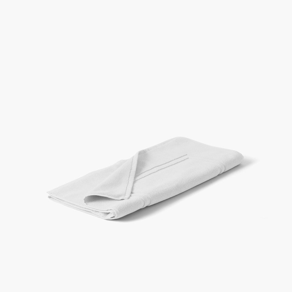 Lola II white cotton bath mat