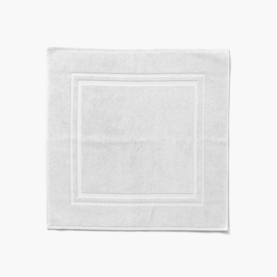 Lola II white cotton bath mat