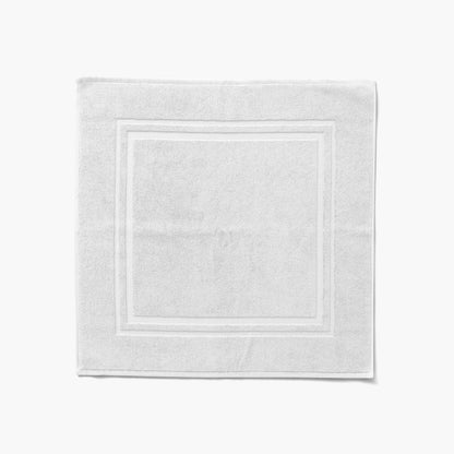 Lola II white cotton bath mat