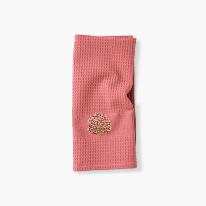 Honeycomb cotton tea towel, Volupté rosewood
