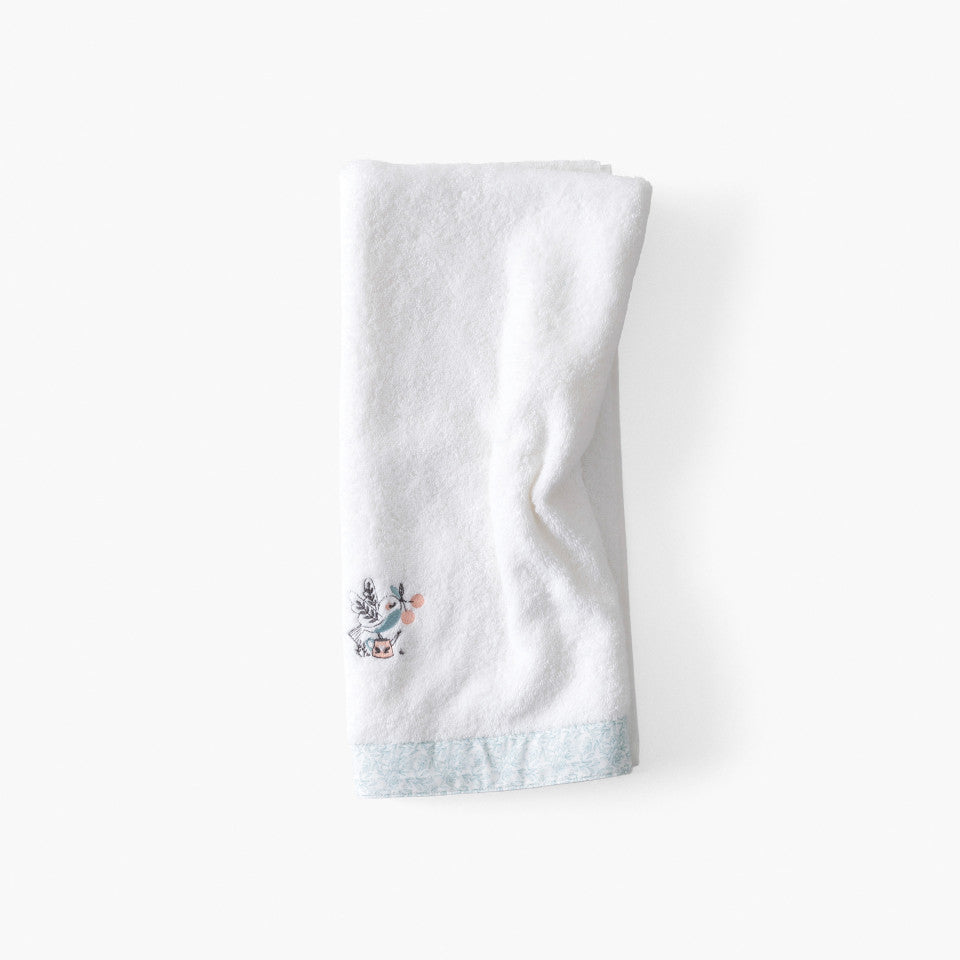 Jardine white organic cotton bath sheet