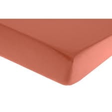 MEZZO corail cotton percale fitted sheet