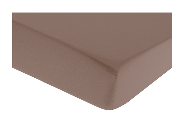 MAESTRO  taupe fitted sheet cotton satin