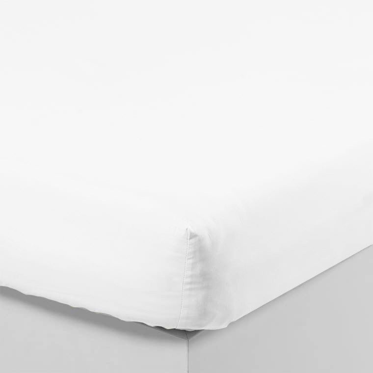 NEO white fitted sheet percale cotton